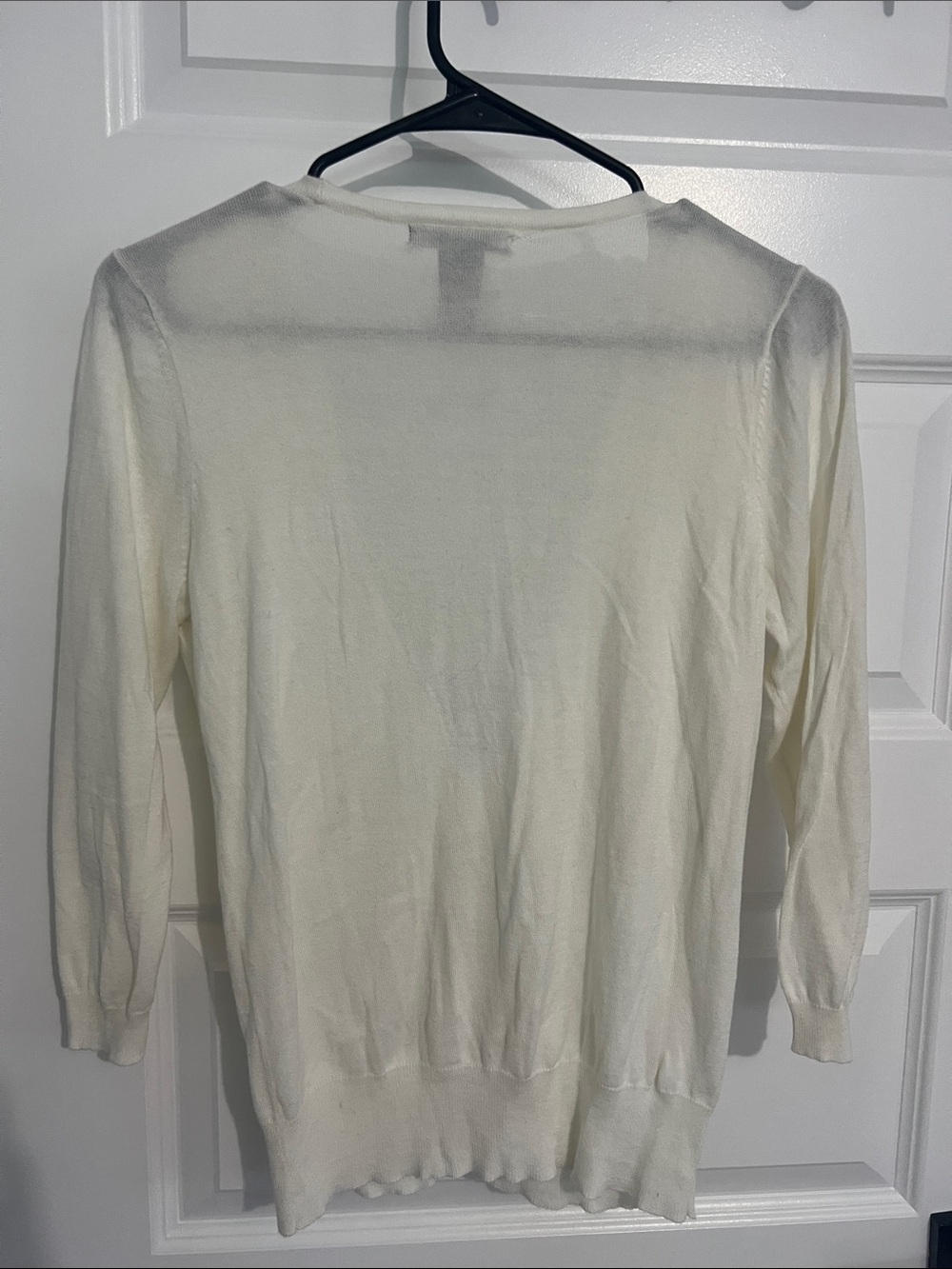 Design History Cream Ruffle Front Cardigan Sweater - Picture 4 of 4